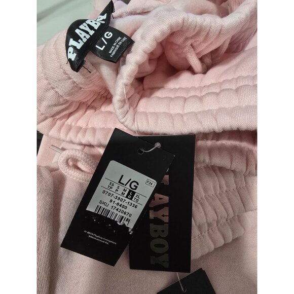 PLAYBOY Logo Sweatpants In‎ Pink Color Size Large - Picture 5 of 5